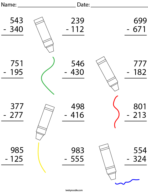 Triple Digit Math Worksheets